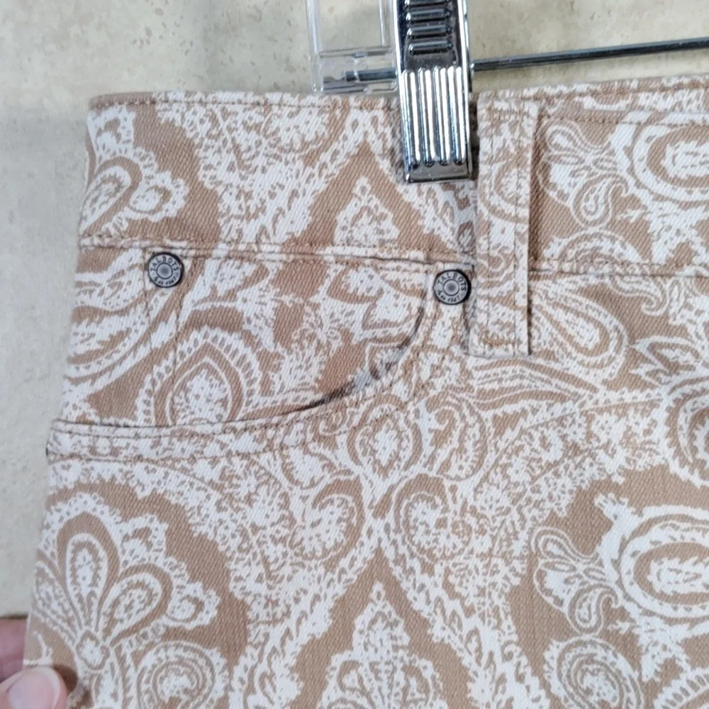 *164 Talbots tan & cream paisley Slim Ankle jeans 14P CLEARANCE